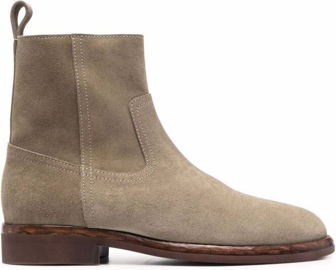 MARANT suede zipped ankle boots Neutrals