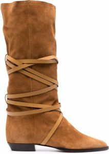 Isabel Marant tie-detail suede boots Brown
