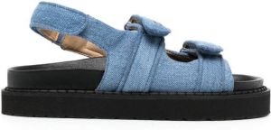 Isabel Marant touch-strap denim sandals Black