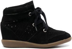 ISABEL MARANT wedge-heel lace-up sneakers Black