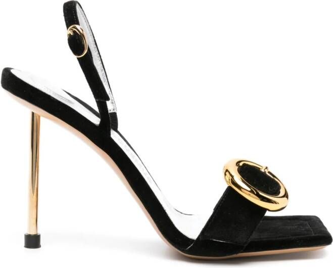 Jacquemus 105mm velvet sandals Black
