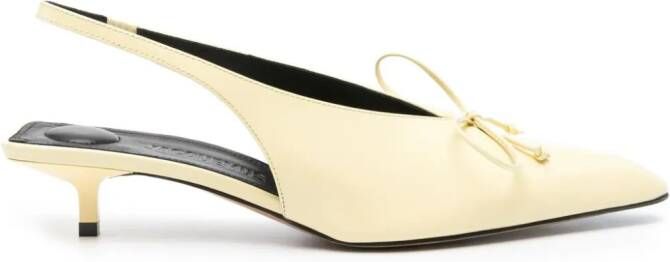 Jacquemus 40mm Cubisto leather pumps Yellow