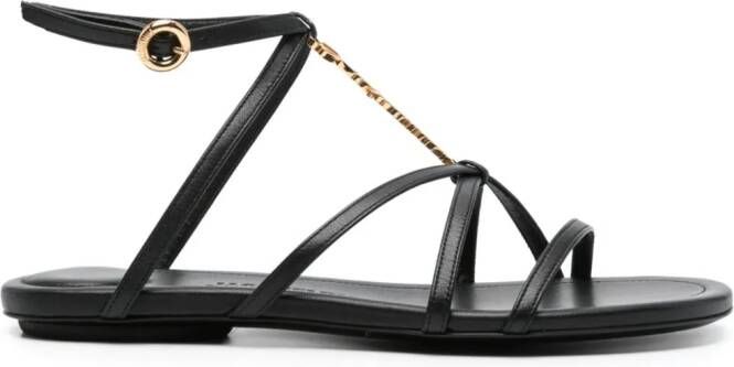 Jacquemus Les sandales Pralu leather sandals Black