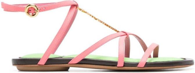 Jacquemus Pralu strappy flat sandals Pink
