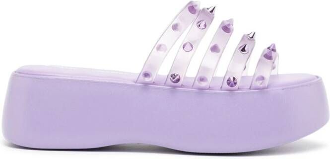 Jean Paul Gaultier stud-embellished platform sandals Purple