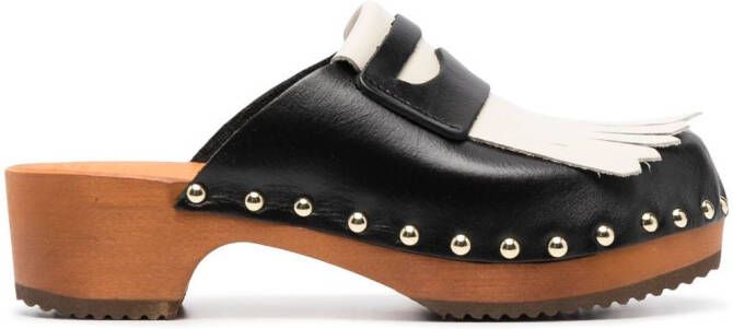 Jejia 45mm fringe-detail mules Black