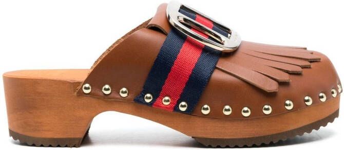 Jejia tassel-detail mules Brown