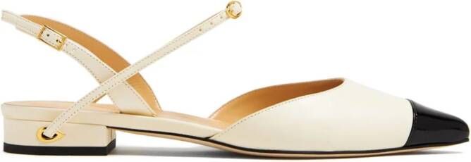 Jennifer Chamandi bi-colour leather ballerina shoes Neutrals