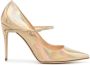 Jennifer Chamandi Lorenzo 105mm leather pumps Gold - Thumbnail 1