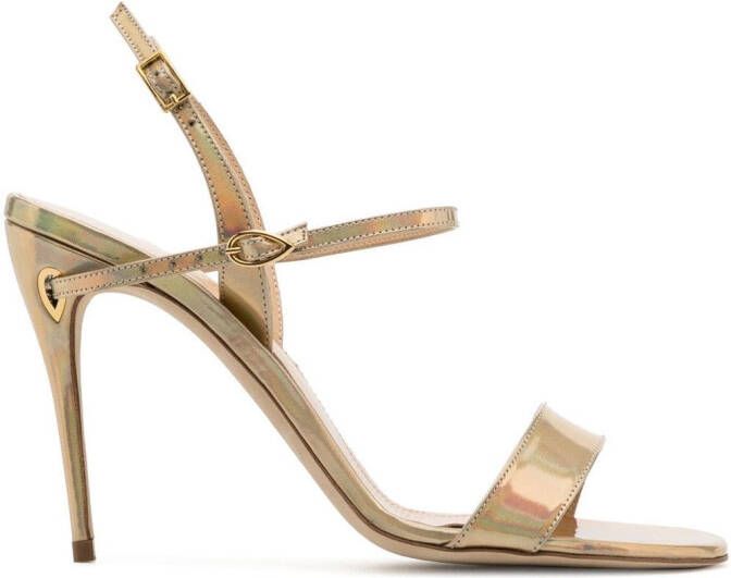 Jennifer Chamandi Tommaso 105mm leather sandals Gold