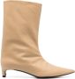 Jil Sander 5mm pointed-toe kitten-heel boots Brown - Thumbnail 1