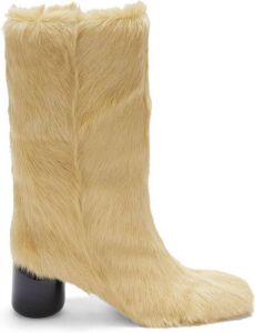 Jil Sander 60mm fur-design ankle boots Yellow