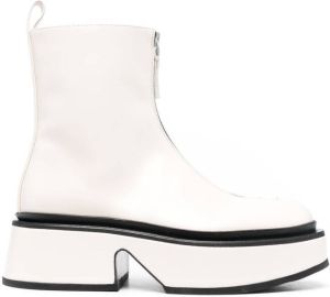 Jil Sander 60mm zip-front leather boots White
