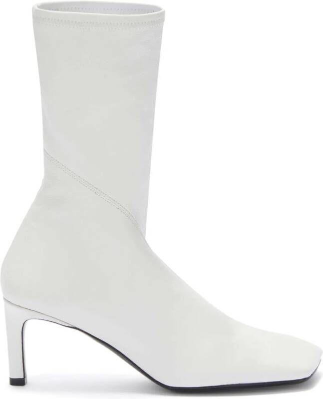 Jil Sander 70mm leather ankle boots White