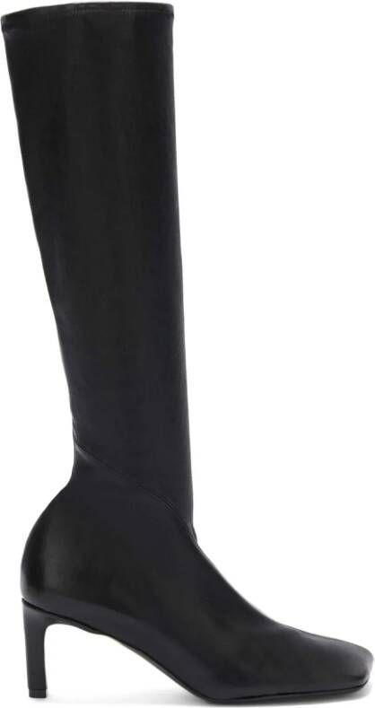 Jil Sander 70mm leather knee boots Black