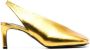 Jil Sander 70mm square-toe leather pumps Gold - Thumbnail 1
