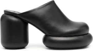 Jil Sander 95mm block heel leather mules Black