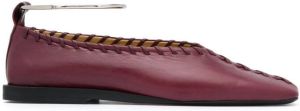 Jil Sander ankle bracelet ballerina shoes Red