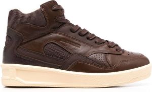 Jil Sander Basket mid leather sneakers Brown