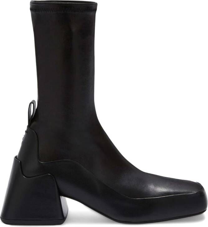 Jil Sander block-heel leather boots Black