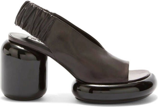 Jil Sander block-heel leather sandals Black