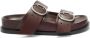 Jil Sander buckle-straps leather flat sandals Brown - Thumbnail 1