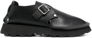 Jil Sander buckled leather monk shoes Black