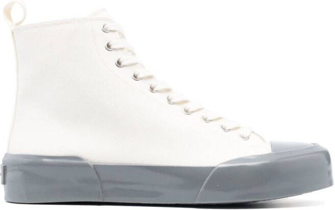 Jil Sander canvas high-top sneakers White