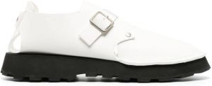 Jil Sander cut-out buckled shoes White