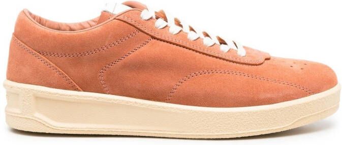 Jil Sander embossed-logo lace-up sneakers Orange