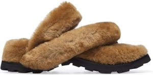 Jil Sander faux-fur leather sandals Brown