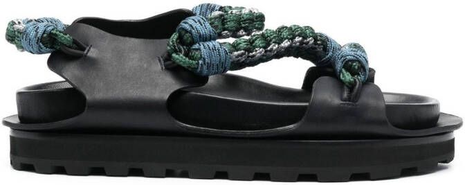 Jil Sander interwoven-design multicoloured sandals Black