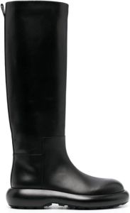 Jil Sander knee-high flat leather boots Black