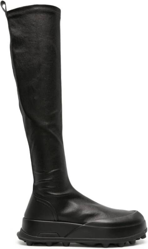 Jil Sander knee-high leather boots Black
