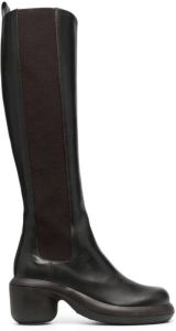 Jil Sander knee-high leather boots Brown