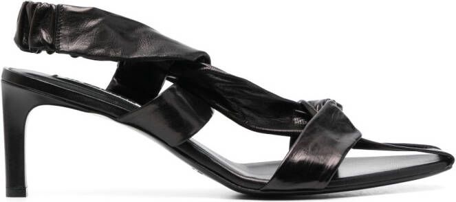 Jil Sander knotted-strap leather sandals Black