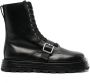 Jil Sander lace-up leather ankle boots Black - Thumbnail 1