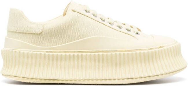 Jil Sander lace-up panelled sneakers Yellow