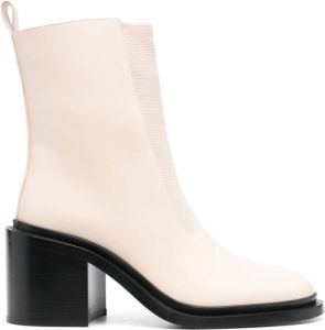 Jil Sander leather block-heel boots Neutrals