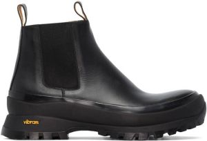 Jil Sander leather Chelsea boots Black