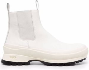 Jil Sander leather Chelsea boots White