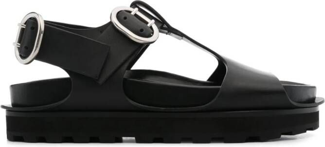 Jil Sander leather chunky sandals Black