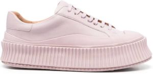Jil Sander leather flatform sneakers Pink