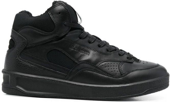 Jil Sander logo-embossed high-top sneakers Black