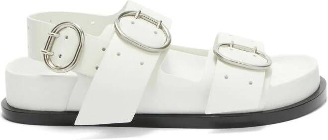 Jil Sander open-toe buckled leather sandals White