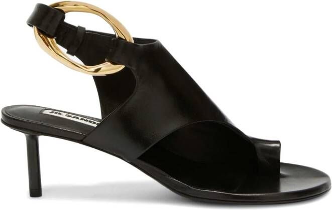 Jil Sander open-toe leather sandals Black