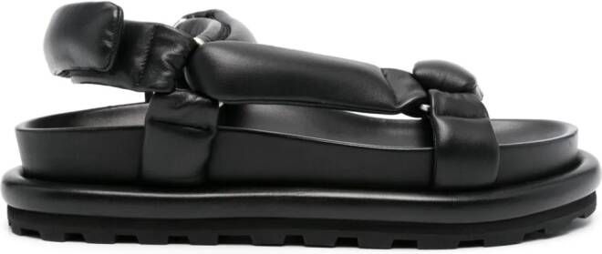 Jil Sander padded leather sandals Black
