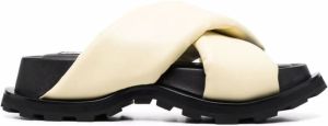 Jil Sander padded leather sandals Yellow
