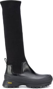 Jil Sander panelled-design knee-high boots Black