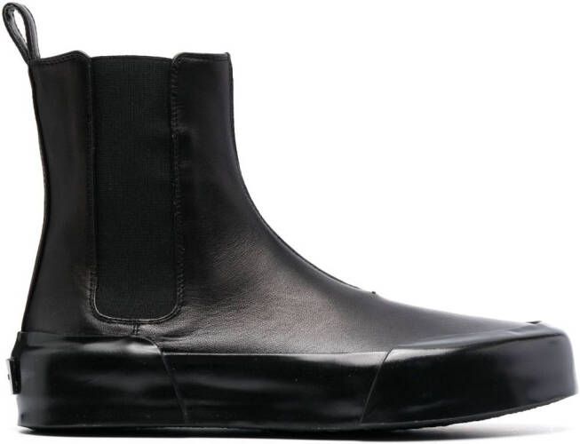 Jil Sander panelled leather ankle boots Black